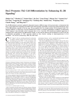 Dec2 Promotes Th2 Cell Differentiation by Enhancing IL