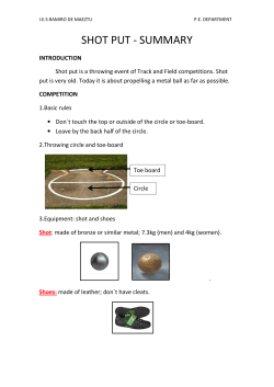 SHOT PUT - SUMMARY