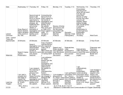Date Wednesday 1/7 Thursday 1/8 Friday 1/9