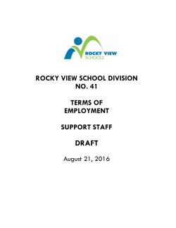 Terms of Employment - Rocky View Schools