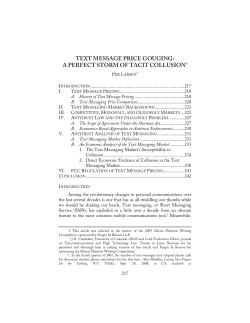 text message price gouging - Journal on Telecommunications and