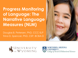 Progress Monitoring of Language: The Narrative Language