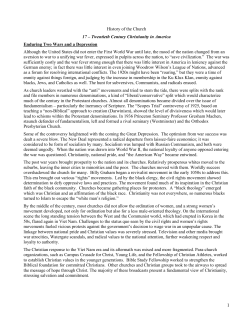 History of the Church - White Memorial Presbyterian Church