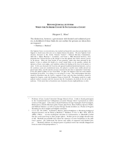Beyond Judicial Activism