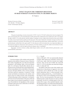 EFFECT OF pH ON THE CORROSION BEHAVIOUR OF HIGH