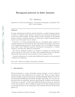 Hexagonal patterns in finite domains
