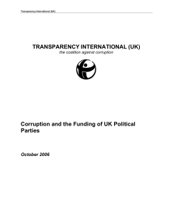 Corruption and the Funding of UK Political Parties