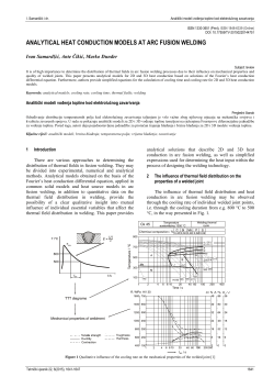 analytical heat conduction models at arc fusion welding