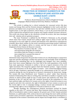 projection of feminist elements in the fictional world of jane