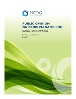 PUBLIC OPINION ON PROBLEM GAMBLING