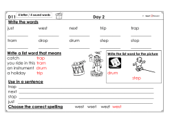 D11 Day 2 Write the words Use in a sentence trap next _