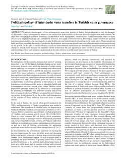 Political ecology of inter-basin water transfers in Turkish water