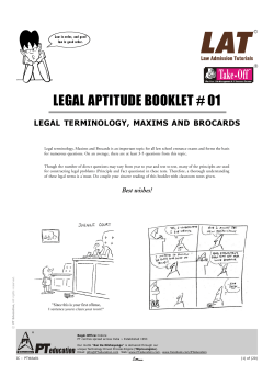 legal aptitude booklet # 01