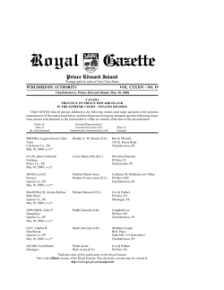 Royal Gazette - PrinceEdwardIsland.ca