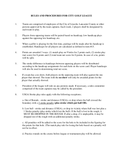 League Rules - City Golf League 2016