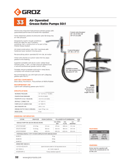 Groz Air Operated Grease Ratio Pumps 50:1