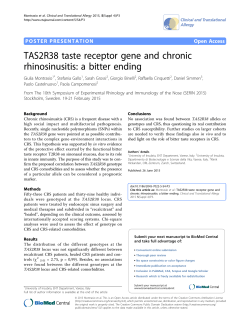 TAS2R38 taste receptor gene and chronic rhinosinusitis: a bitter