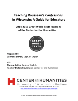 Teaching Rousseau`s Confessions in Wisconsin