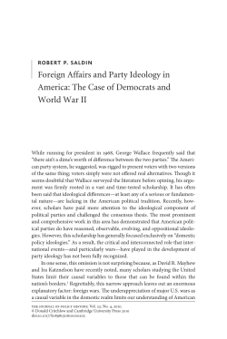 Foreign Affairs and Party Ideology in America: The Case of