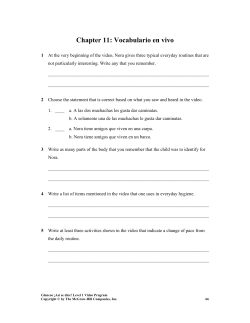 Chapter 11: Vocabulario en vivo