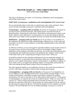 prayer (part 2) &ndash; the lord`s prayer