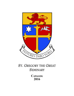 Catalog 2016 - St. Gregory the Great Seminary