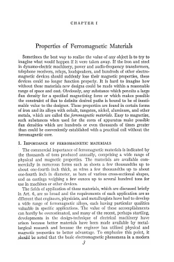 Properties of Ferro magnetic Materials