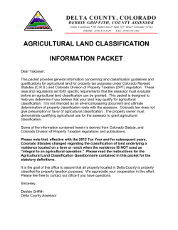 AGRICULTURAL LAND CLASSIFICATION INFORMATION PACKET