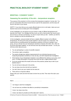 student briefing and consent sheet