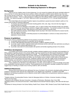 Animals in the Schools - Minnesota Department of Health