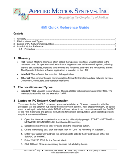 Indusoft Quick Reference - Applied Motion Systems, Inc.