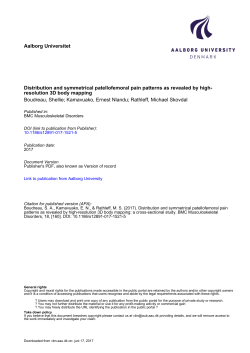 Aalborg Universitet Distribution and symmetrical patellofemoral pain