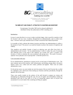 TAX SIMPLICITY AND STABILITY: ATTRACTIVE TO COUNTRIES