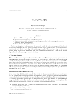 Hemostasis - OpenStax CNX