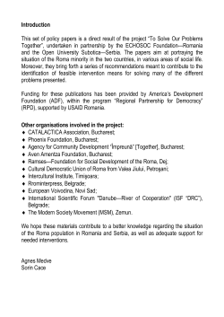 Introduction This set of policy papers is a direct result of the project