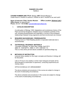 BIOL 1407 - Ranger College