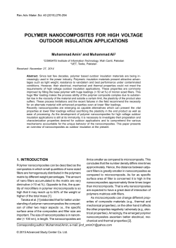 polymer nanocomposites for high voltage outdoor insulation