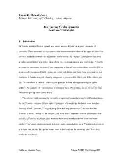 Interpreting Yoruba proverbs: Some hearer strategies