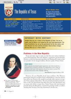 The Republic of Texas The Republic of Texas