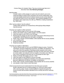 Error Monitoring Strategies