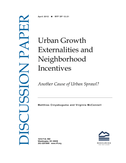 Urban Growth Externalities and Neighborhood Incentives: Another