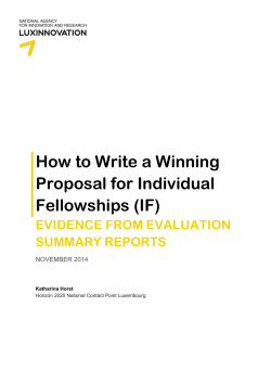 How to write a winning MSCA proposal - Mec