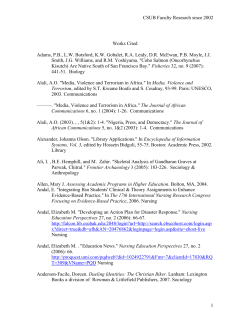 CSUB Faculty Research since 2002 Works Cited Adams