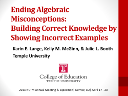 Ending Algebraic Misconceptions: Building Correct Knowledge by