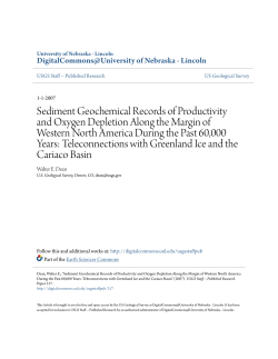 Sediment Geochemical Records of Productivity and Oxygen