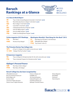 Baruch Rankings at a Glance