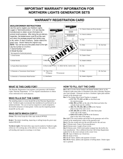 SAMPLE - Northern Lights Marine Generators