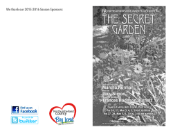 Secret Garden Program - Northumberland Players