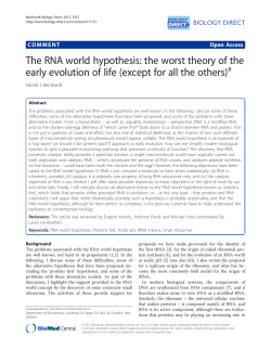 The RNA world hypothesis: the worst theory of the early evolution of