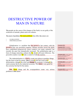 DESTRUCTIVE POWER OF MAN IN NATURE